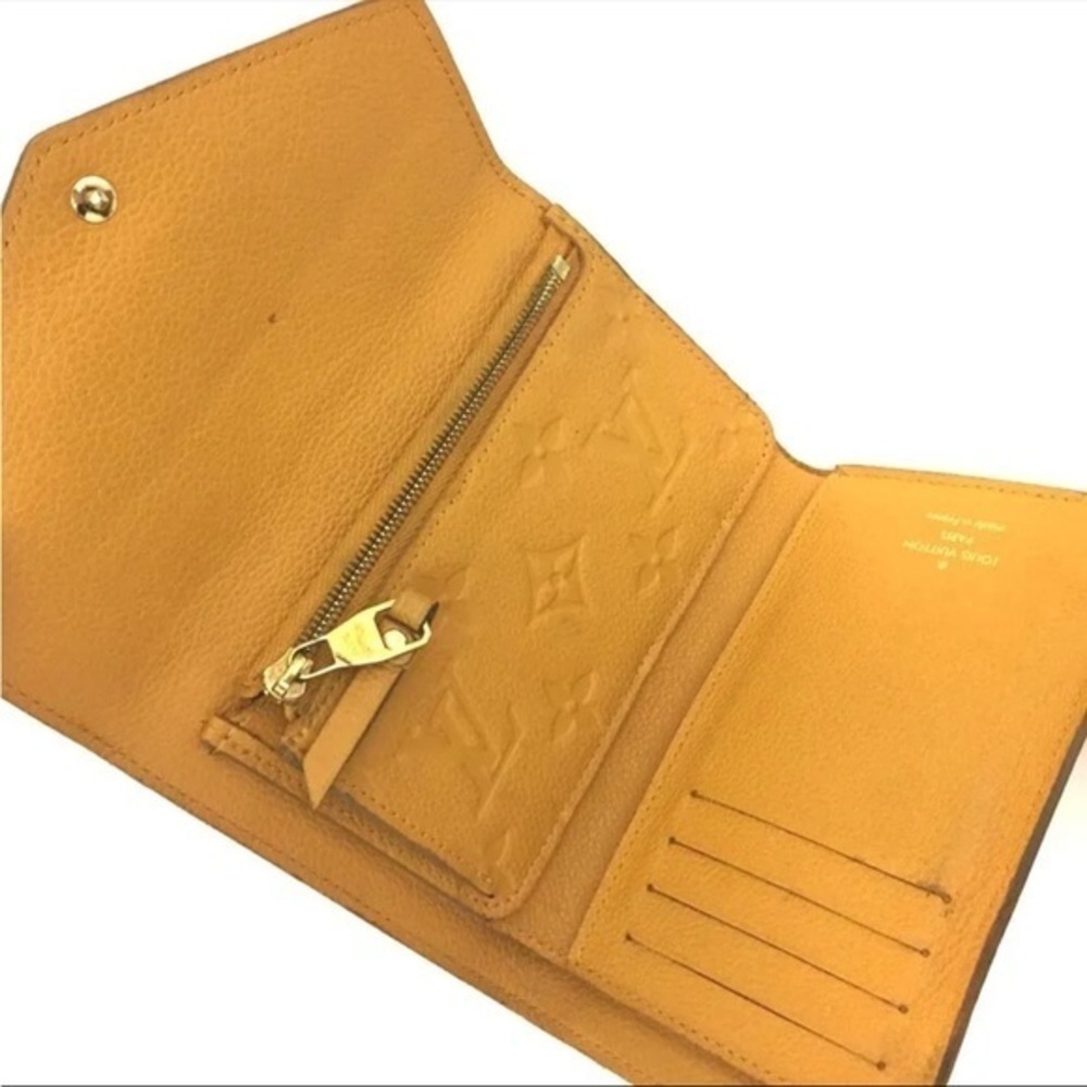 Louis Vuitton Yellow Leather Monogram Empreinte Sarah Wallet Snap Closure - Picture 2 of 4
